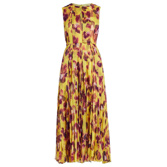 Jason Wu Collection Printed Pleated Sleeveless Midi Dress Orange Size 4 3680 - Picture 2 of 2